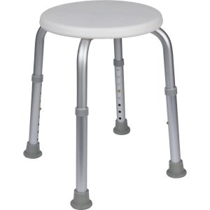 Rund smart badetaburet, justerbar højde fra 35-50 cm. Køb den her!